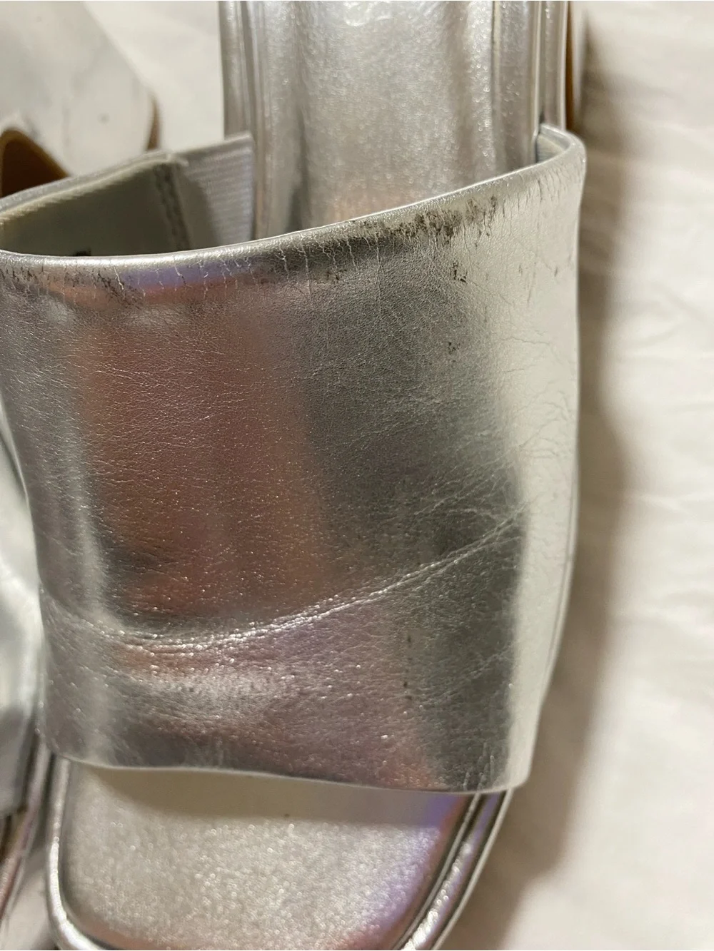 Dream Pairs Silver Platform Slide Mules